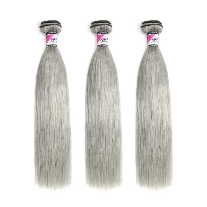 Stema Grey Straight Virgin Hair Bundles